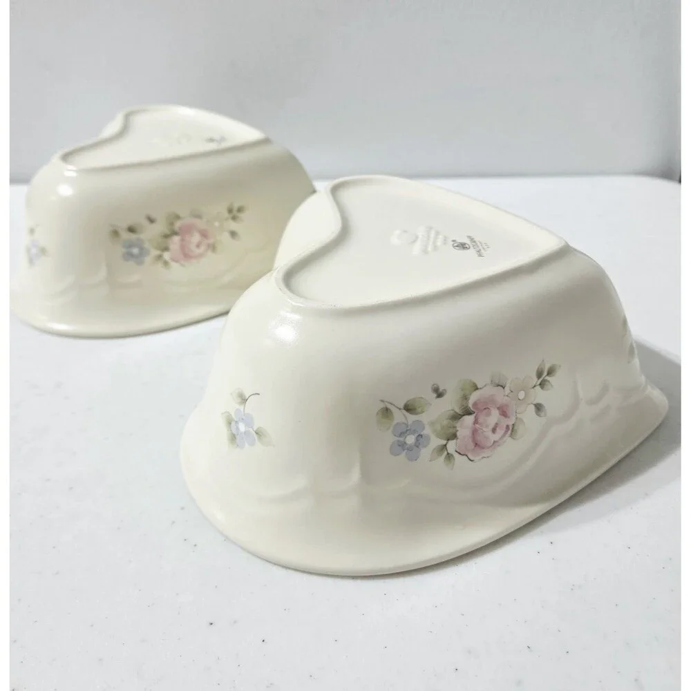 Pfaltzgraff Tea Rose Baking Serving Dishes Heart shaped 8